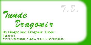 tunde dragomir business card